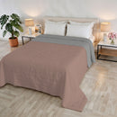 Trapuntino Estivo Double Face Effetto Water Washed in Poliestere Rosa Antico e Grigio Chiaro Varie Misure