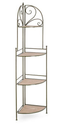 Scaffale Angolare 4 Ripiani 48x35x165,5 cm in Acciaio Guenda Verde Scuro