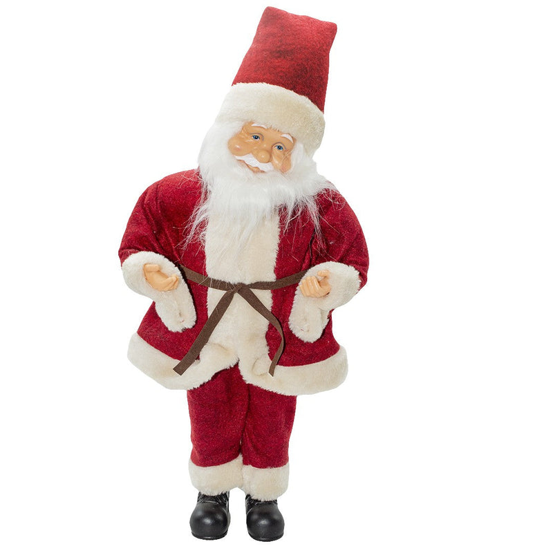 Pupazzo Babbo Natale H45 cm Carillon con Suoni e Movimento Rosso