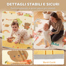 Tappeto Gioco per Bambini 0-3 Anni 200x150x1,5 cm Pieghevole e Reversibile in XPE Multicolore      