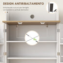 Credenza Moderna Dispensa da Cucina Porta Microonde 60x35x169 cm Armadietto con Portaspezie Bianco  