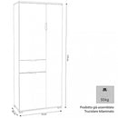 Armadio 3 Ante 1 Cassetto 75x38x174 h cm in Truciolare bilaminato Marrone chiaro