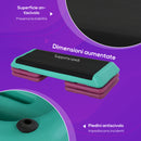 Stepper per Aerobica 110x40x20 cm Antiscivolo e Regolabile su 3 Livelli in Plastica Multicolore   