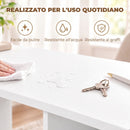 Scrivania per Computer 80x40x74,2 cm con 2 Ripiani Aperti in Truciolato Bianco      