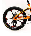 Bicicletta Pieghevole 20" in Alluminio Ruote in Lega Arancio Fluo