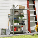 Scaffale da Cucina a 5 Livelli Regolabili 91x40x139 cm in Acciaio Inox Argento   