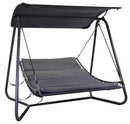 Dondolo Letto da Giardino 216,5x200x182 cm in Metallo Indiana Grigio