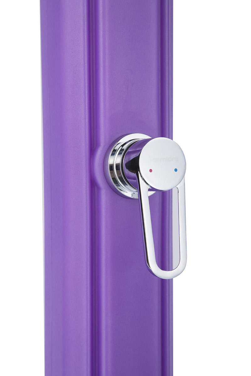 Doccia Solare da Giardino 28L Miscelatore e Lavapiedi Viola