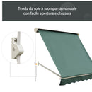 Tenda da Sole a Caduta 180×70 cm in Alluminio e Poliestere Verde