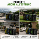 Set 4 Pattumiere per Raccolta Differenziata 37,5x36x53,5 cm Bidone da 50 Litri in Plastica Nero      
