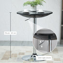 Tavolino da Bar Ø61x76-97 cm in Acciaio e ABS Nero