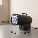 Riscaldatore Industriale a Gas Portatile 10 kW 38x19x30,5 cm con Protezione in Acciaio Laminato Nero      