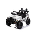 Macchina Elettrica per Bambini Fuoristrada Toyota Fj Cruiser 12V Telecomando Ruote in Gomma e Sedile in Pelle Bianco