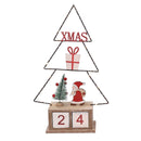 Calendario legno albero rosso con led cm 18x7,5xh31