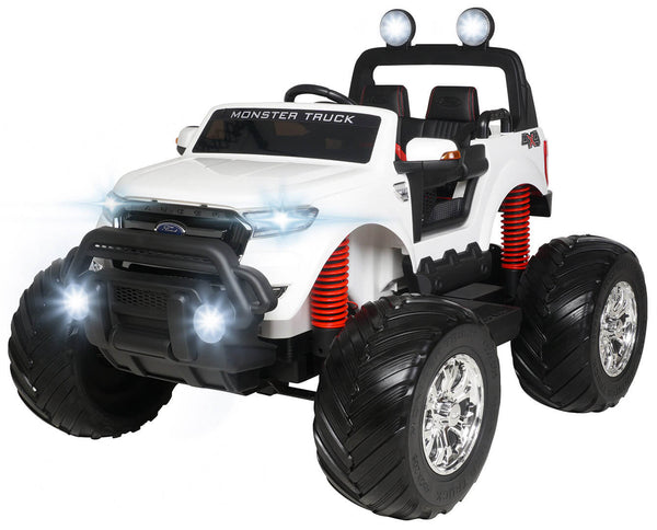 online Elektroauto für Kinder 2 Sitze Geländewagen 24V Ford Monster Truck 4x4 Weiß