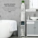 Mobile a Colonna da Bagno 15,2x29,8x118 cm in Legno Bianco e Grigio   