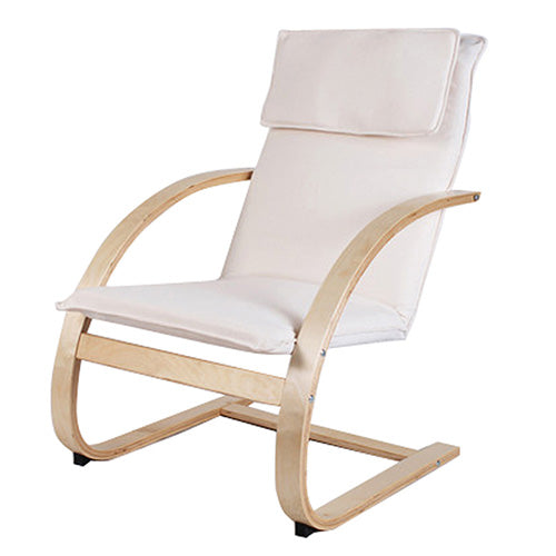 Relaxsessel mit Holzstruktur, abnehmbarer Bezug aus cremefarbenem Stoff  prezzo