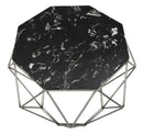 Tavolinetto Diamond Marble Ø68x52 cm in Ferro e Marmo Oro e Nero