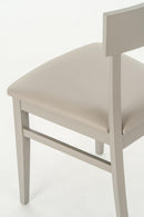 Set 2 Sedie 44x45xH82 cm in Similpelle Monaco Grigio Chiaro