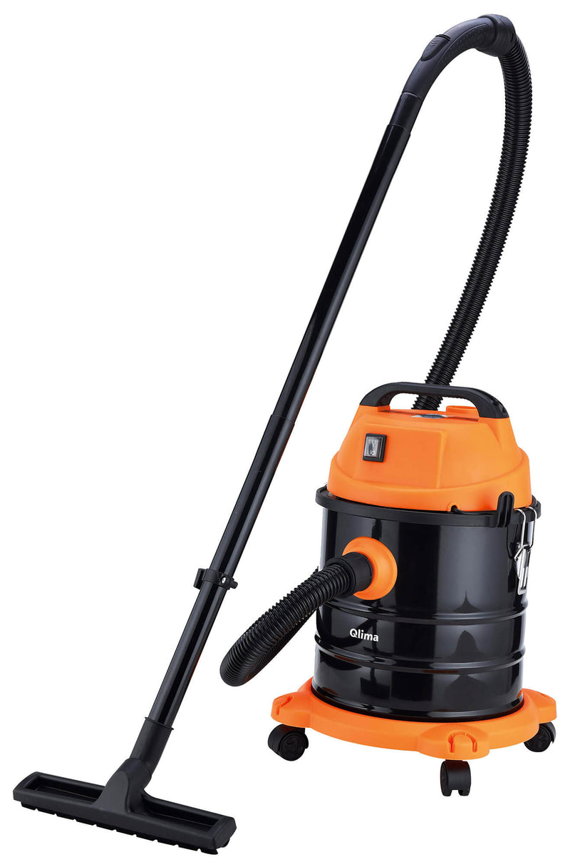 Bidone Aspirapolvere Aspiratore Solidi e Liquidi 1200W Qlima WDZ520 Nero e Arancione