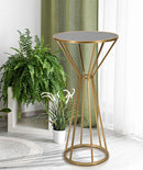 Tavolino Simple New 50x100x50 cm in Ferro e MDF Oro