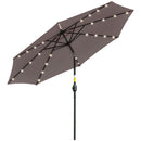 Ombrellone da Giardino Inclinabile Ø265 cm con 32 Luci LED Solari e Manovella Grigio      