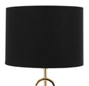 Lampada da Tavolo Glam Rings Ø25x54,5 cm in Ferro e Tessuto Nero e Oro