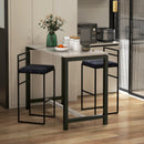 Set 2 Sgabelli Bar Industriali 42x40x91 cm con Schienale Poggiapiedi e Seduta Imbottita in Acciaio e Velluto Nero      