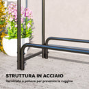Portalegna 1 m³ 360x36x99 cm Regolabile con Telo Impermeabile in PE e Struttura in Metallo Nero e Verde Scuro      