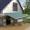 Tenda da Sole Avvolgibile Manuale a Parete Tessuto di Poliestere Verde 2.5x2m 