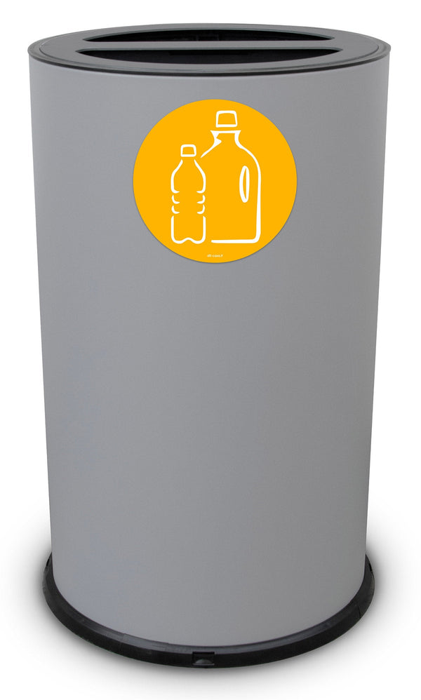 Pattumiera Per Raccolta Differenziata Ø 35x50 cm In Acciaio Verniciato 2 Scomparti Grigio acquista