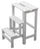 Leiterhocker 60x40x46 cm aus weißem Holz
