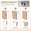 Credenza Cucina Alta 100x40x180 cm con 4 Armadietti 2 Cassetti e Piano Centrale in MDF e Pannello di Particelle Bianco      