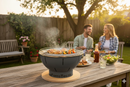 Barbecue a Carbonella Ø41x25 cm Smile in Acciaio Grigio Martellato
