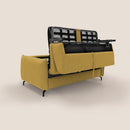 Divano Letto 3 Posti 215x95x96 cm in Tessuto Giallo