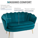 Divano 2 Posti 130x77x77 cm in Velluto Verde