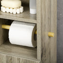 Mobile a Colonna per Bagno 23x18x100 cm in Truciolato Grigio