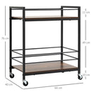 Carrello da Cucina con Portavivande 62x40x75 cm in Acciaio e Legno Marrone Rustico