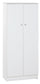 Schrank 2 Türen 62x147x34 cm Glattes Weiß