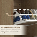 Scarpiera Stile Boho 3 Ante 18 Paia 60x24x115 cm in Ratta Truciolato e MDF Rovere e Bianco