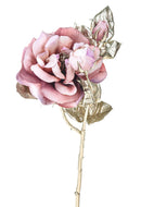 Set 6 Rosa inglese con Glitter H48 cm 