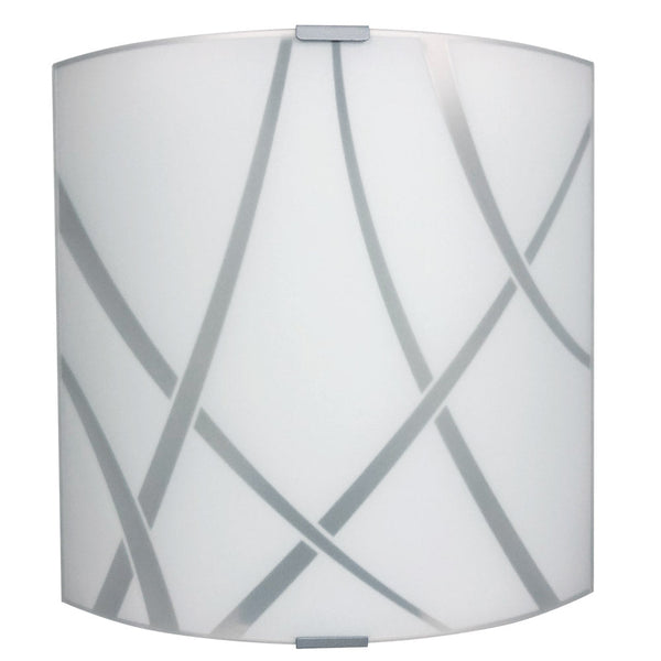 acquista Wandleuchte 1xE27 Silber Rahmen Glasplatte Weiß E-Energy Clio