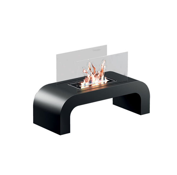 sconto Camino a Bioetanolo da Pavimento 75,5x30x45,5 cm 2000W 1,5L Trento Nero