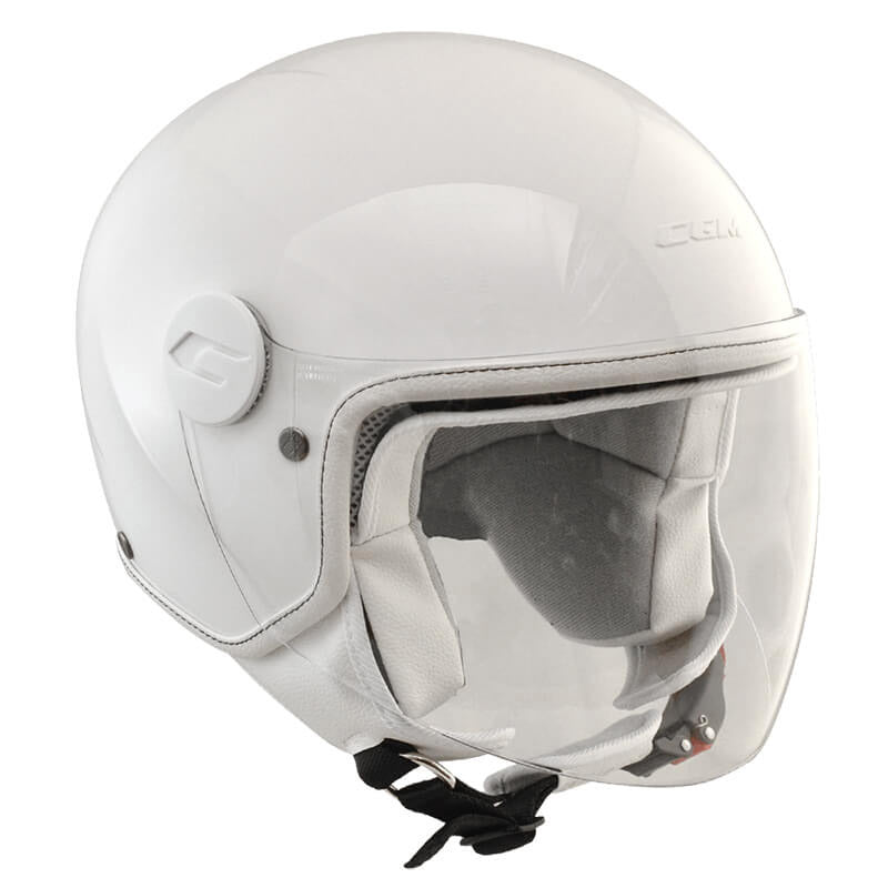 Casco Demi-Jet per Bambini Visiera Lunga CGM Magic Mono 205A Bianco Varie Misure