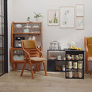 Scrivania Angolare con Piano Girevole a 360° 120x110x74,5 cm Struttura a Ripiani in Legno Ingegnerizzato Nero  