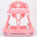 Girello Bambini PRO Primi Passi Chiusura Salvaspazio con Giochi Interattivi Rosa