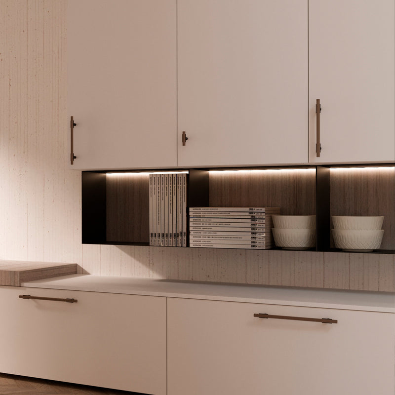 Set 20 Maniglie per Mobili 128 mm in Alluminio Emuca Riad Bronzo