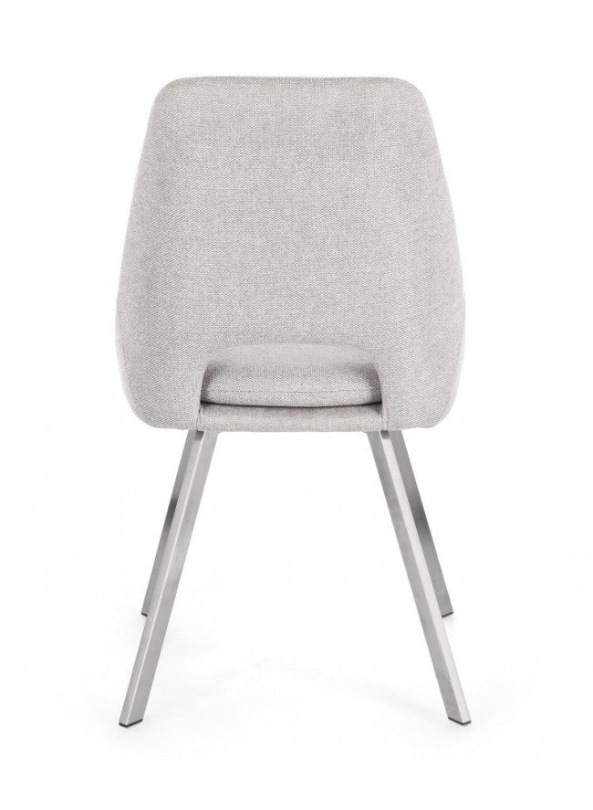 Set 2 Sedie 45x49,5x85 cm Kashar in Tessuto Grigio Chiaro