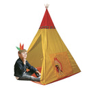 Tenda Indiana per Bambini 100x100x135 cm Struttura in Plastica Tubolare Gialla