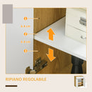 Mobile 2 Ante 1 Cassetto 70x35x92 cm in Truciolato Bianco